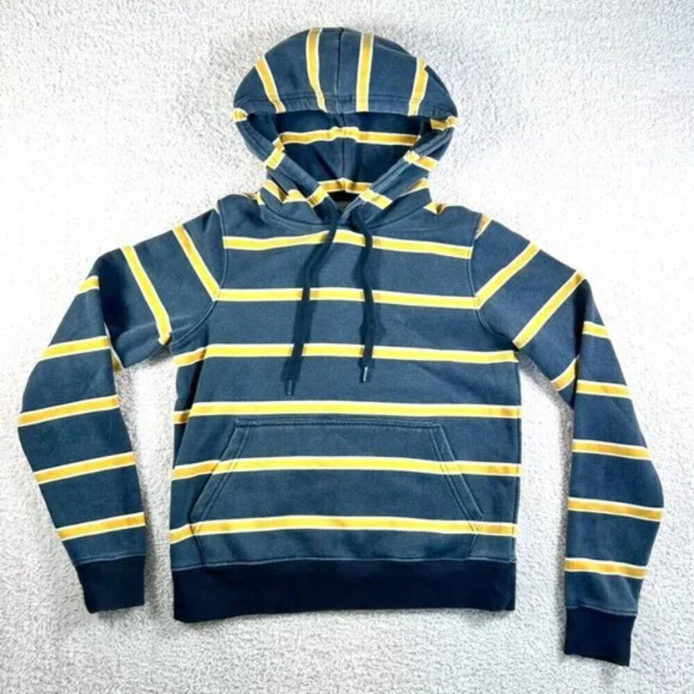 Urban Outfitter Womens Striped Hoodie Sweatshirt Size Small Orange Black Striped